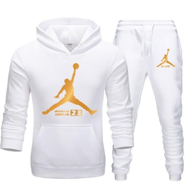 New Men Hoodies Suit Fleece Warm Jordan 23 Tracksuit Men Sweatshirt Suit Hoodie+Sweat pants Jogging Homme Hooded Tracksuit XXL