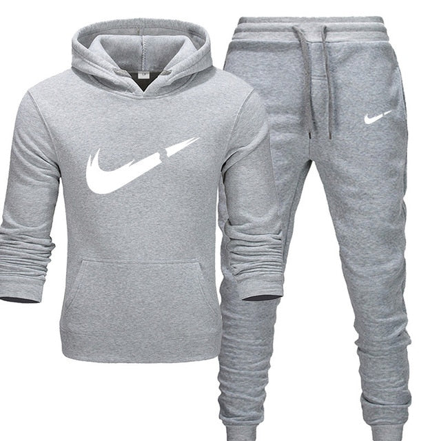 2019 BrandTrack suit Fashion Men Sportswear Two Piece Sets All Cotton Thick hoodie+Pants Tracksuit Male Sets