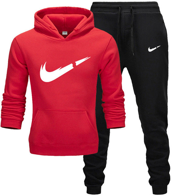 2019 BrandTrack suit Fashion Men Sportswear Two Piece Sets All Cotton Thick hoodie+Pants Tracksuit Male Sets