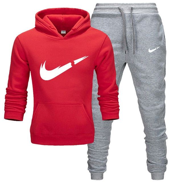 2019 BrandTrack suit Fashion Men Sportswear Two Piece Sets All Cotton Thick hoodie+Pants Tracksuit Male Sets