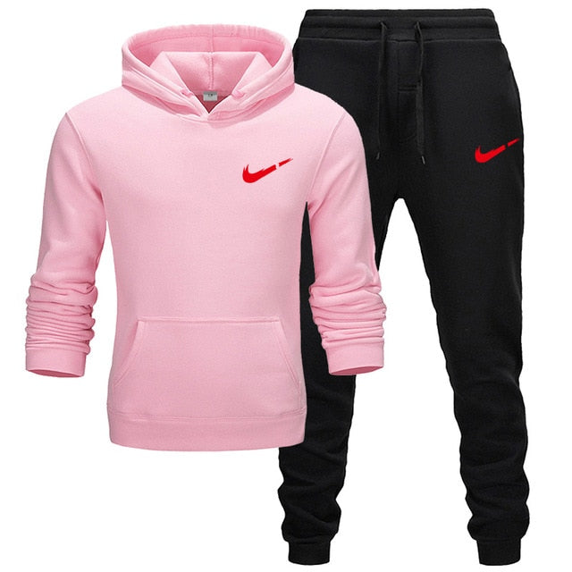 2019 BrandTrack suit Fashion Men Sportswear Two Piece Sets All Cotton Thick hoodie+Pants Tracksuit Male Sets