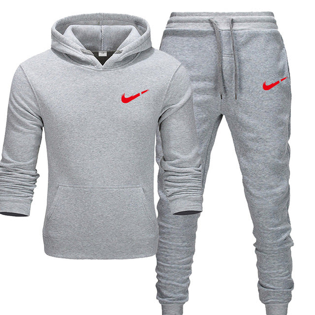2019 BrandTrack suit Fashion Men Sportswear Two Piece Sets All Cotton Thick hoodie+Pants Tracksuit Male Sets
