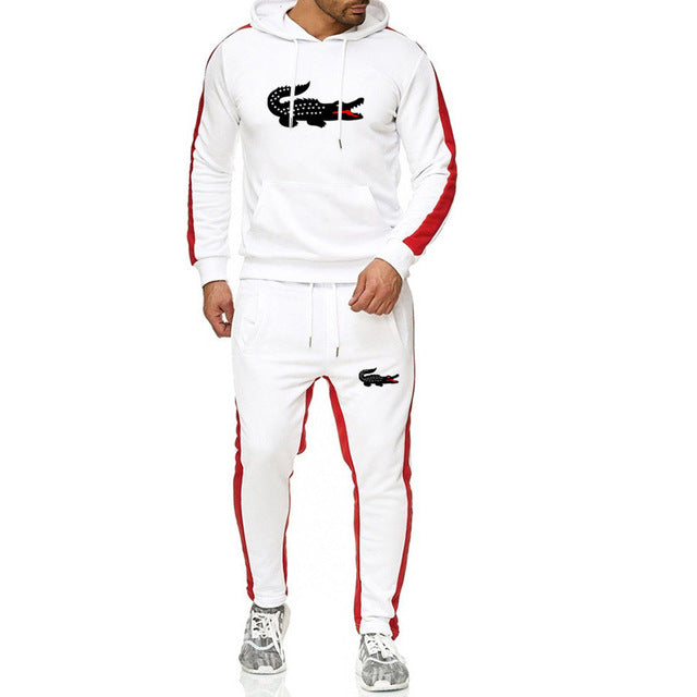 new Long Sleeve Hoodie Sweatshirt + sweatpants Sportswear crocodile men Suit fleece Autumn And Winter Trousers Sports Set Women